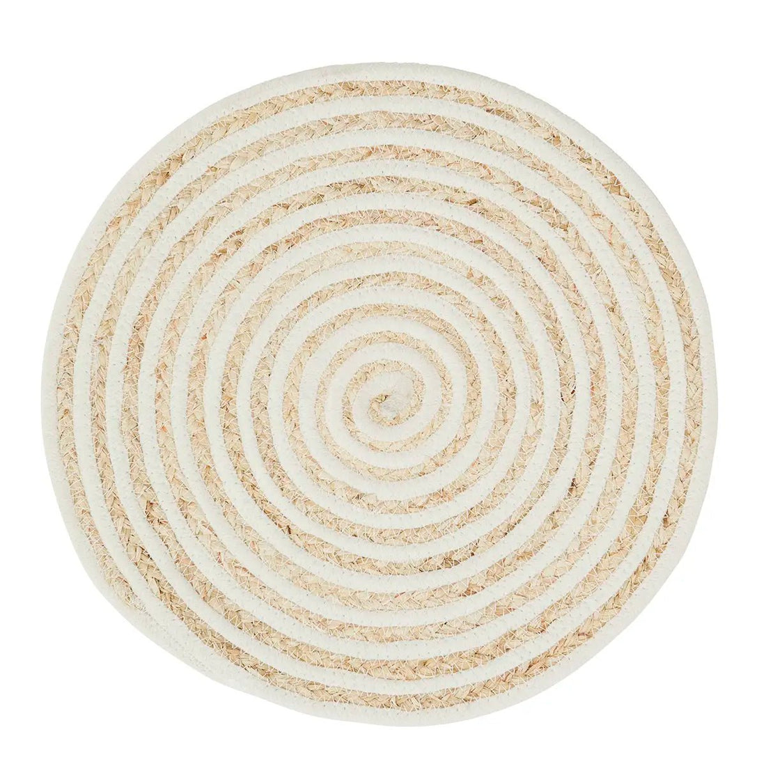 SET DE TABLE ROND EN FIBRES NATURELLES BLANC CASSÉ - Madam Stoltz - Lili Margaret