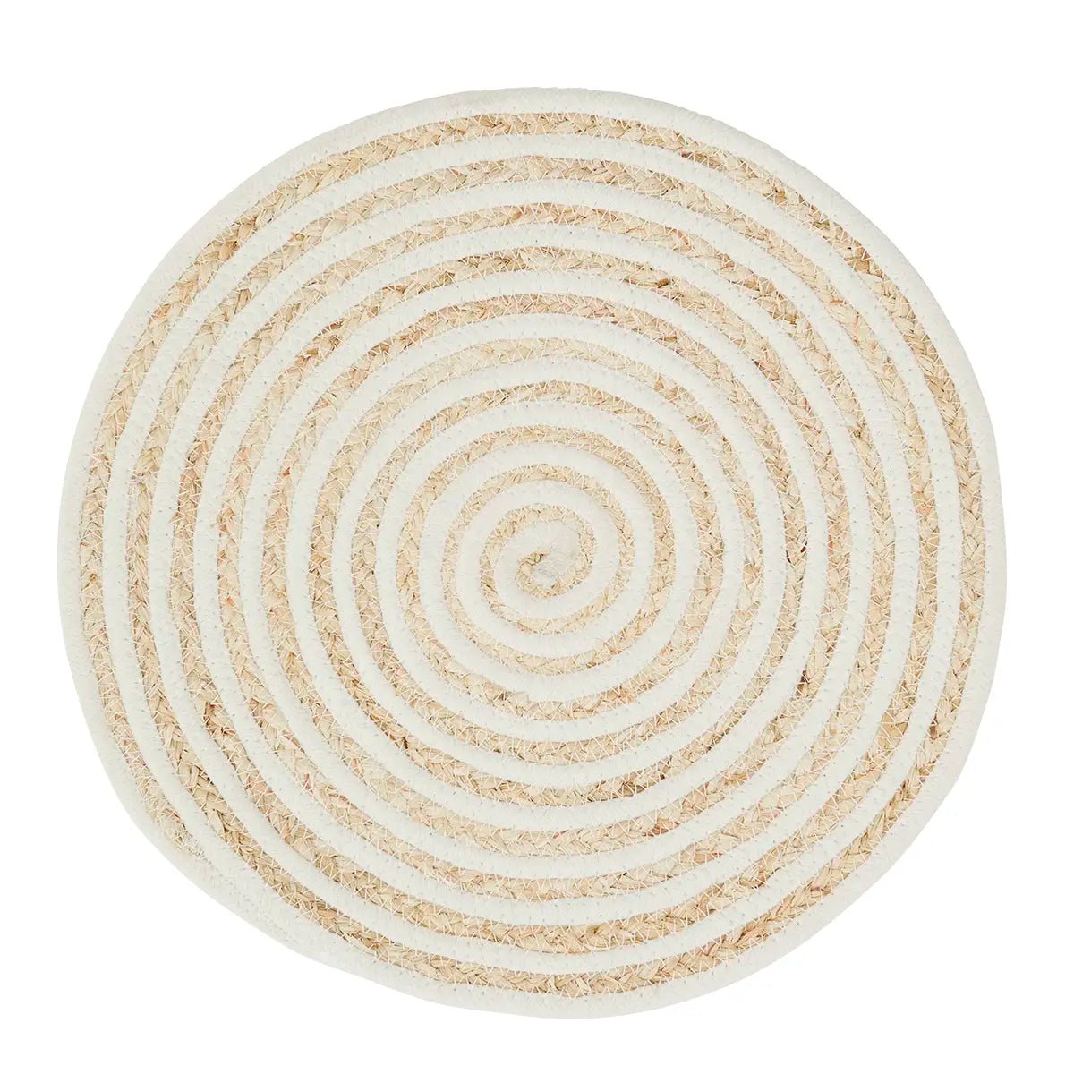 SET DE TABLE ROND EN FIBRES NATURELLES BLANC CASSÉ - Madam Stoltz - Lili Margaret