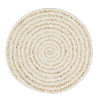 SET DE TABLE ROND EN FIBRES NATURELLES BLANC CASSÉ - Madam Stoltz - Lili Margaret