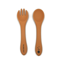 Set fourchette et cuillère en silicone pour bébé et enfant – miel | the cotton cloud