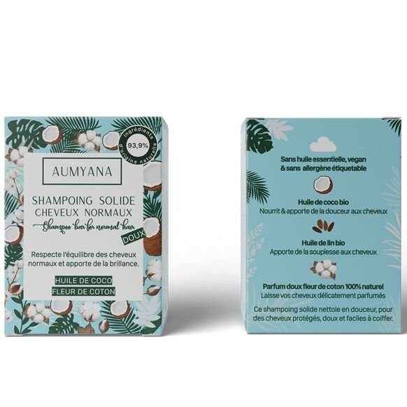 Shampoing solide bio cheveux normaux - aumyana