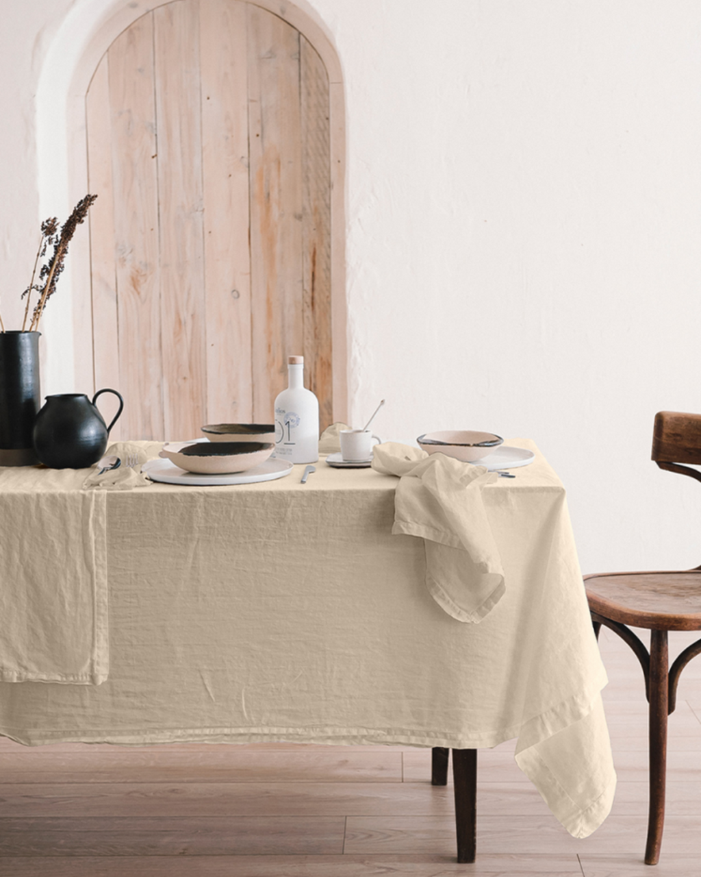Nappe en chanvre et coton biologique sable