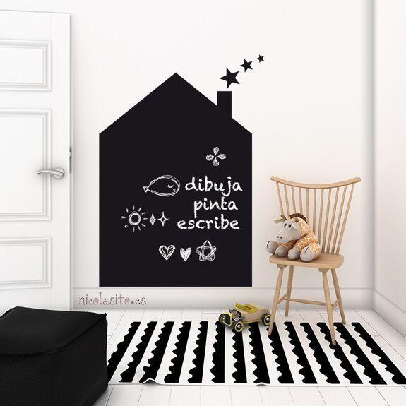 Sticker mural ardoise "maison" - nicolasito