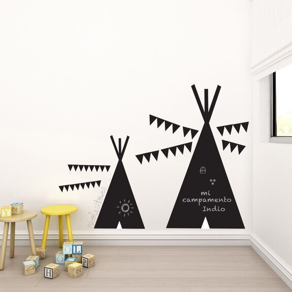 Sticker mural ardoise "tipi" - nicolasito