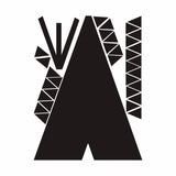 Sticker mural ardoise "tipi" - nicolasito