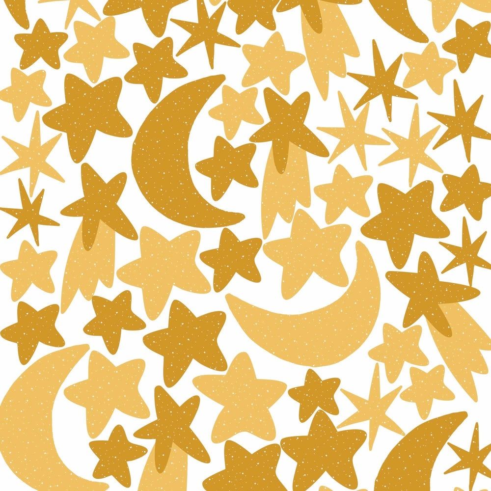 Sticker mural "etoiles et lunes sable" - nicolasito