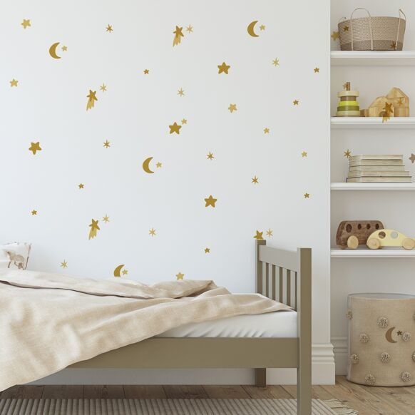 STICKER MURAL &quot;ETOILES ET LUNES SABLE&quot; - Nicolasito - Lili Margaret