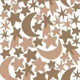 Sticker mural " etoiles et lunes taupe" - nicolasito