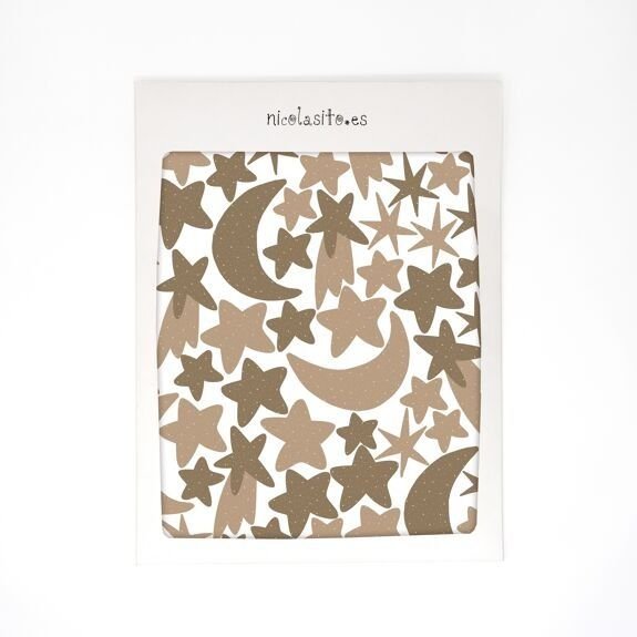 Sticker mural " etoiles et lunes taupe" - nicolasito