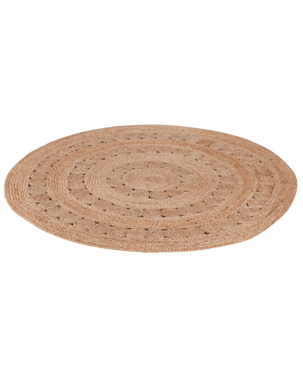 Tapis rond en jute naturel style bohème