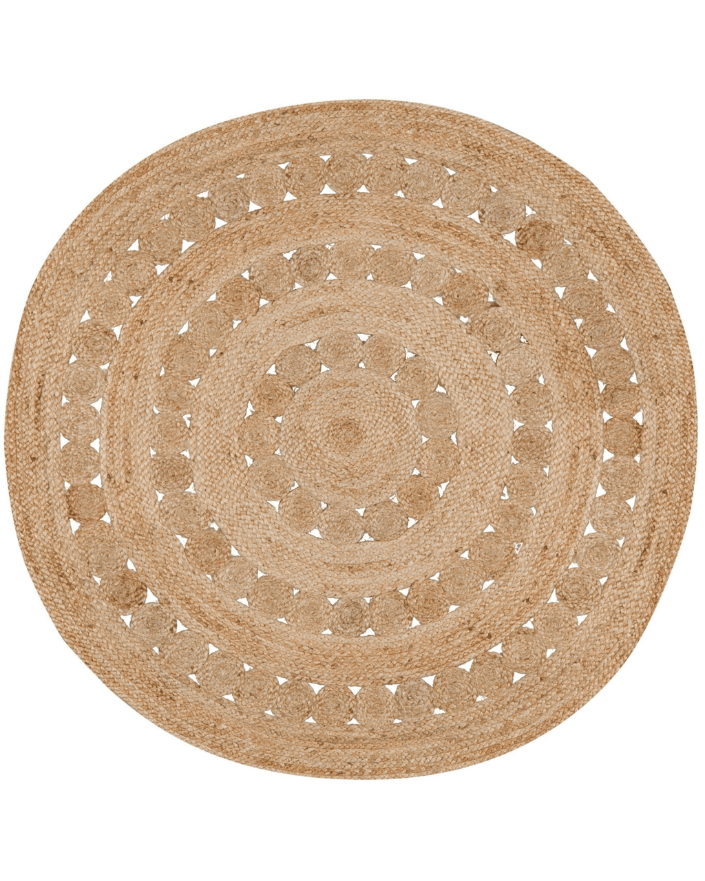 Tapis rond en jute naturel style bohème