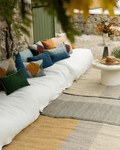 Tapis terracotta en jonc de mer karan