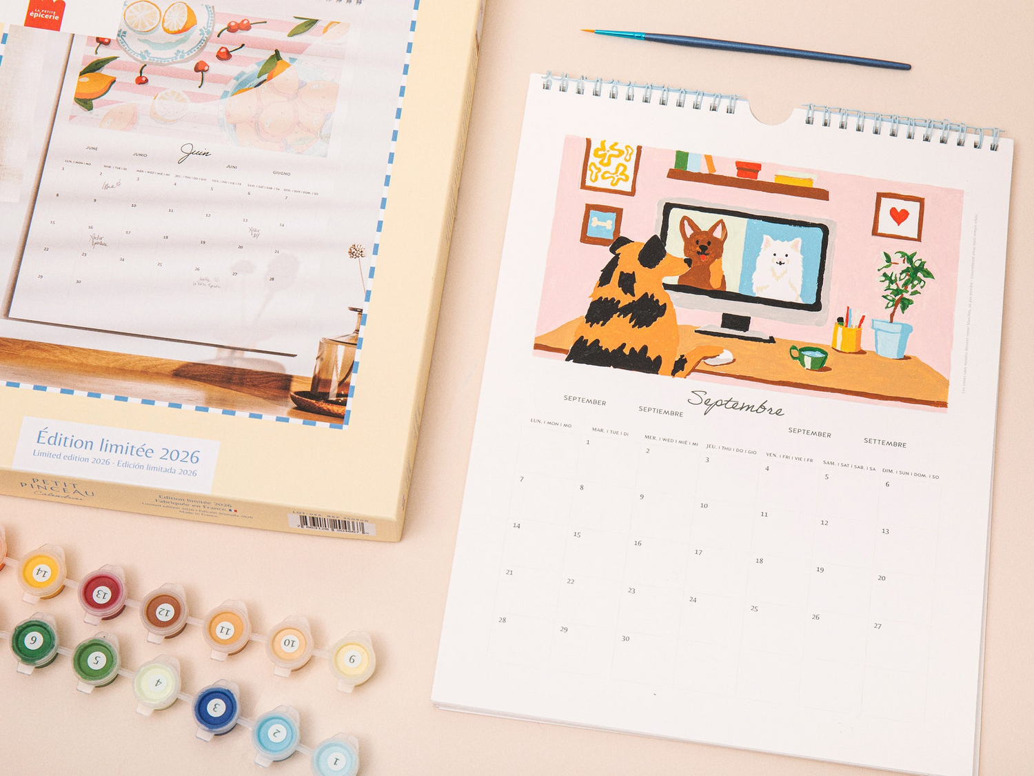 Peinture numérotée Calendrier 2026 - La petite épicerie