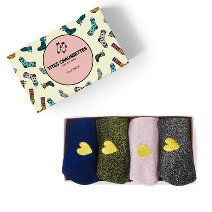 COFFRET CADEAU CHAUSSETTES FEMME COEUR - Tites Chaussettes