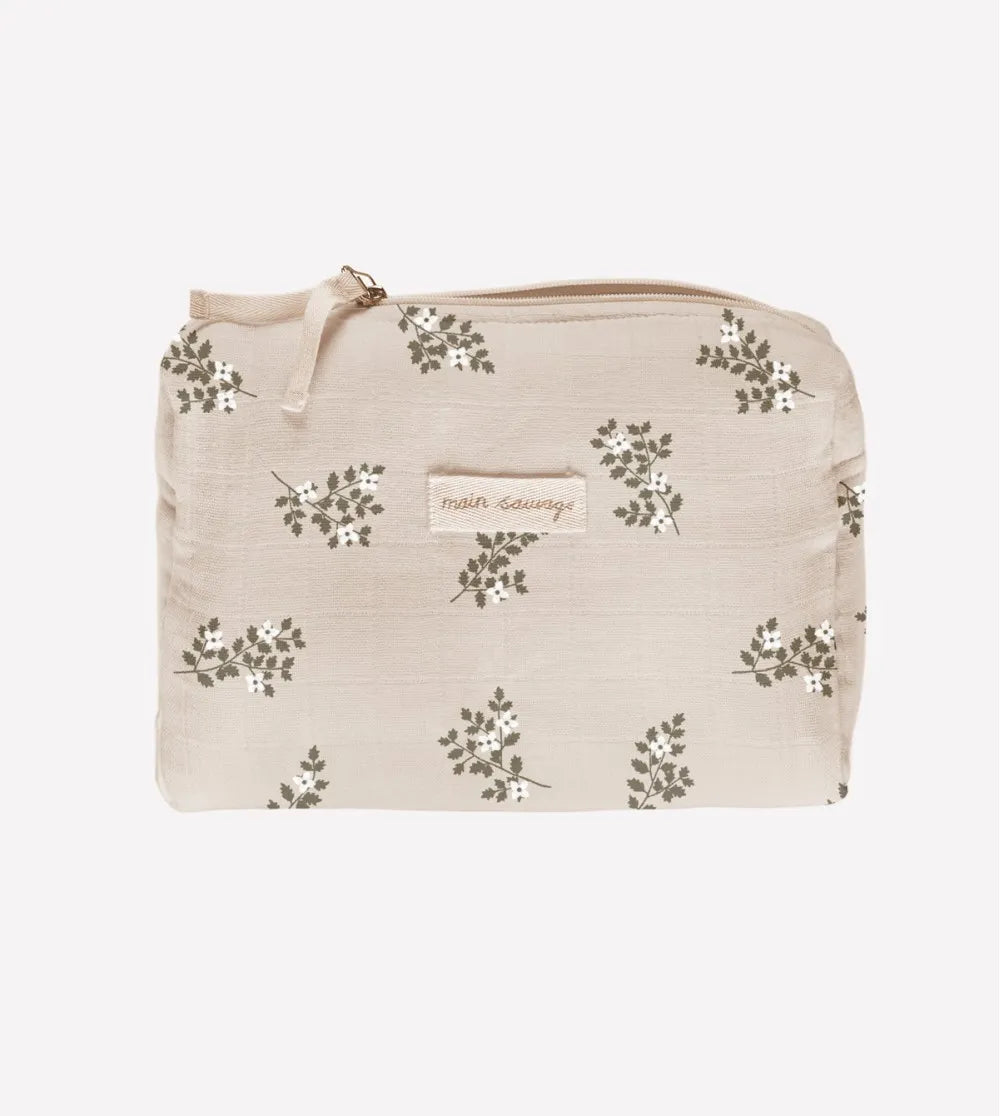 TROUSSE DE TOILETTE BÉBÉ NAISSANCE FLEURS DE HOUX - Main sauvage