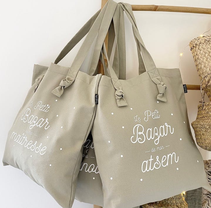 Tote bag à noeuds nounou - marcel et lily
