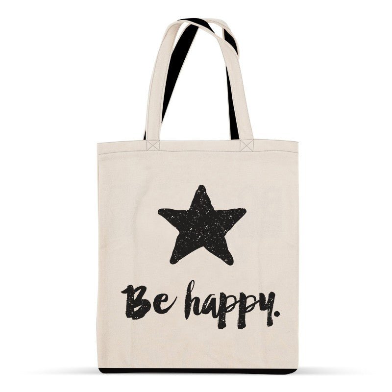 Tote-bag be happy en tissu
