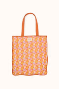 Tote bag imprimé floral Pâquerette orange Saanvi