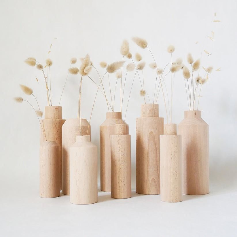 Soliflores en bois - Lot de 3 Anso design