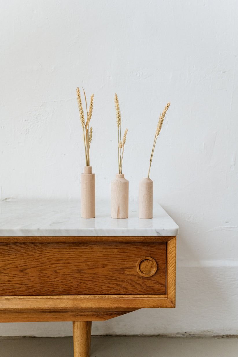 Soliflores en bois - Lot de 3 Anso design