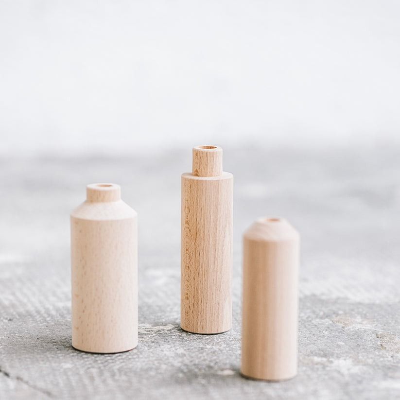 Soliflores en bois - Lot de 3 Anso design