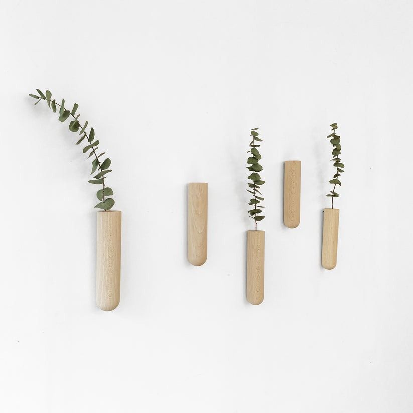 Trio de soliflores muraux en bois - Anso design