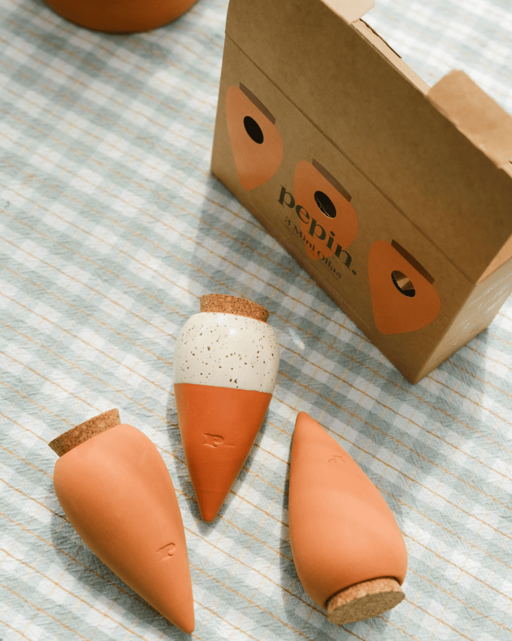 Trio mini olla pepin en terre cuite pour arrosage automatique