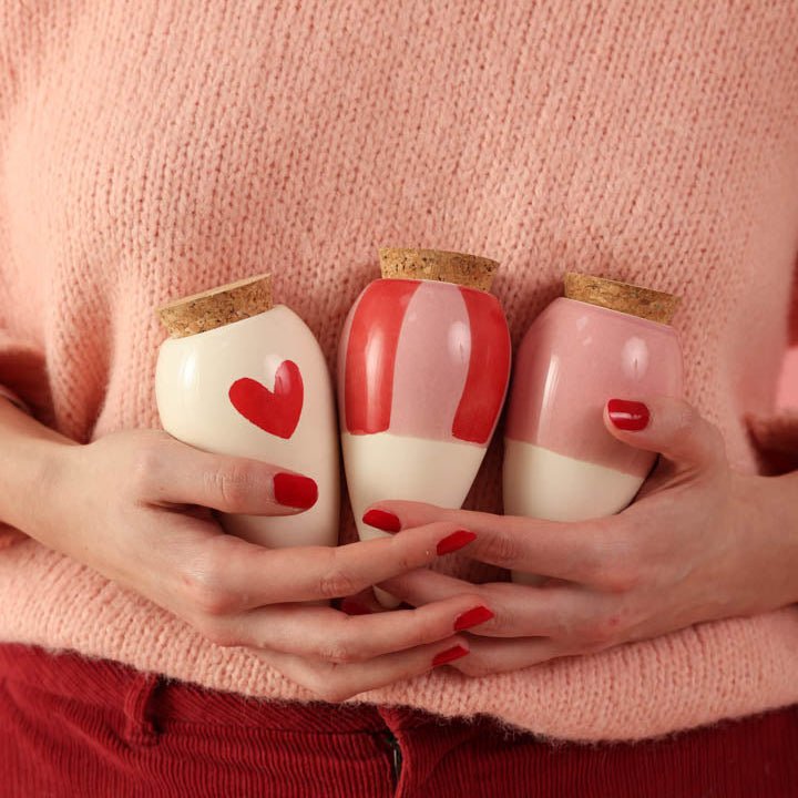 Trio mini olla rayée en terre cuite Les Lovers - pepin