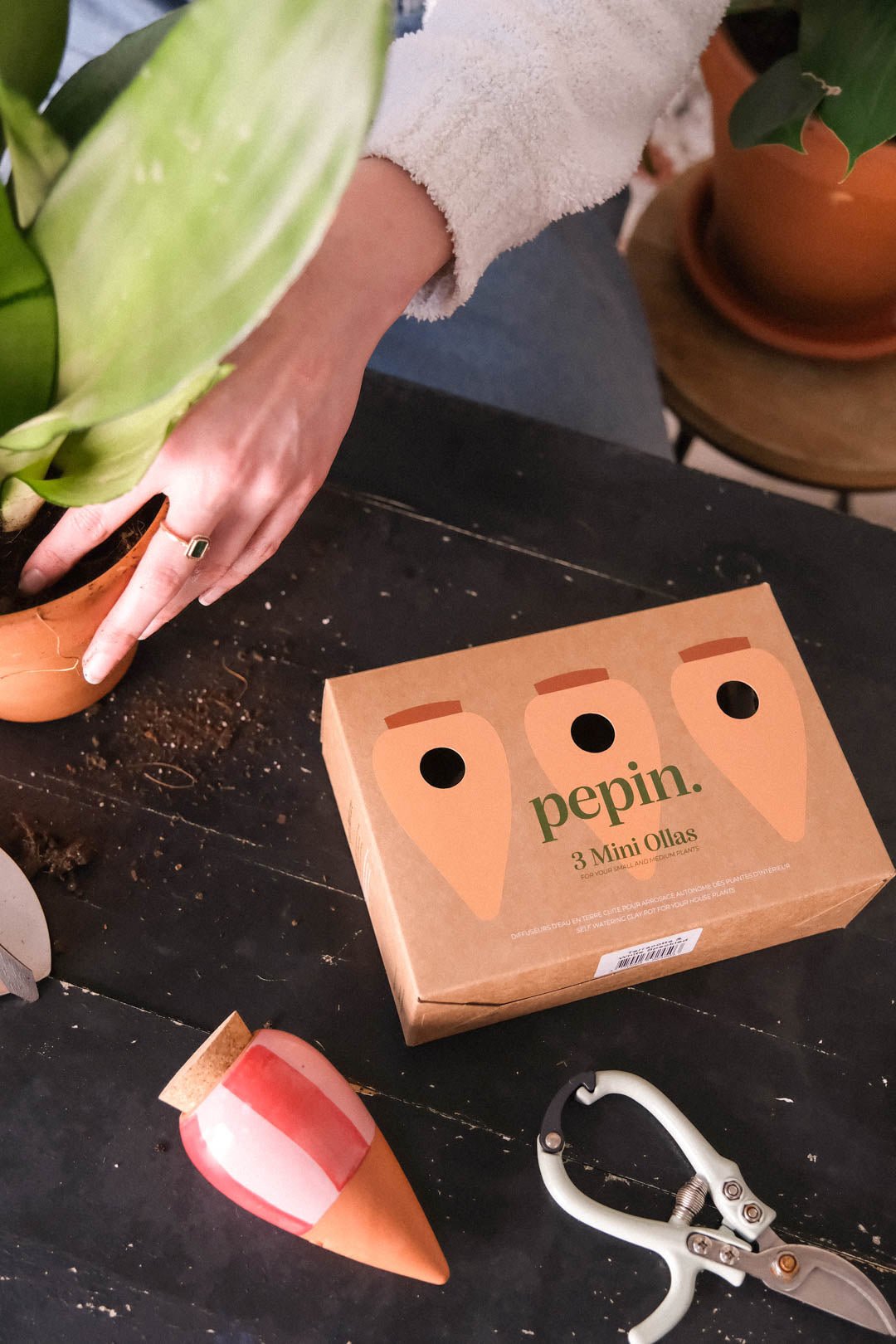 Trio mini olla rayée en terre cuite - pepin - Lili Margaret