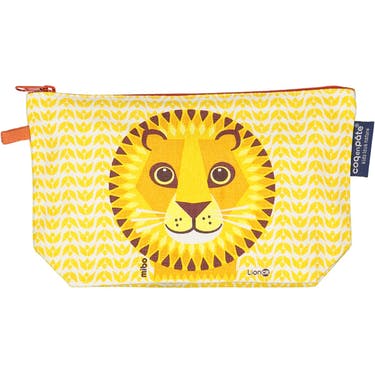 Trousse à crayons lion en coton bio