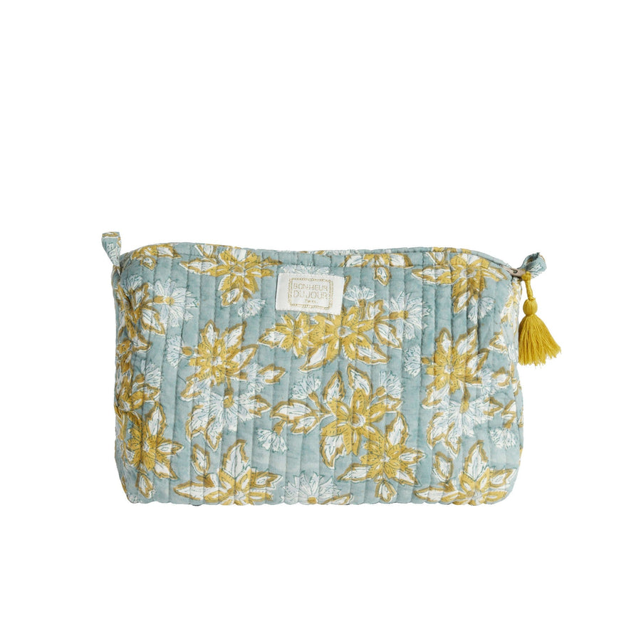 Trousse de toilette femme en coton matelassé Arya jade