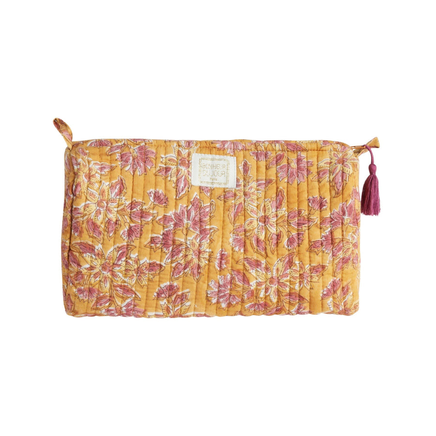 Trousse de toilette femme en coton matelassé Arya tandoori