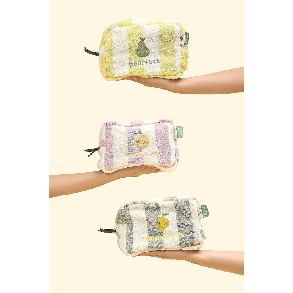 Trousse de toilette enfant en coton éponge mandy mandarine - the cotton cloud