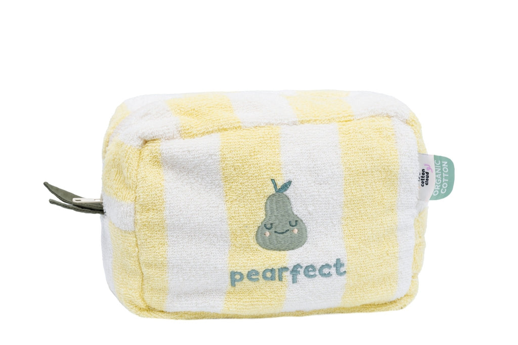 Trousse de toilette enfant coton éponge poire pedro - the cotton cloud