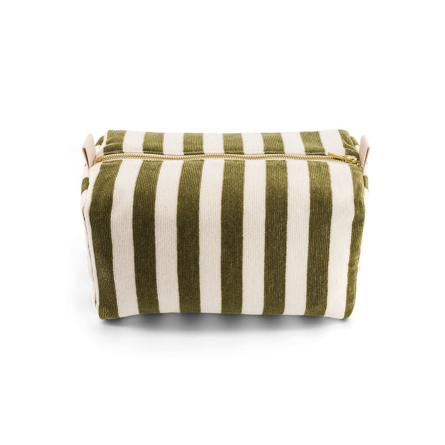 Trousse de toilette enfant en éponge à rayures kaki