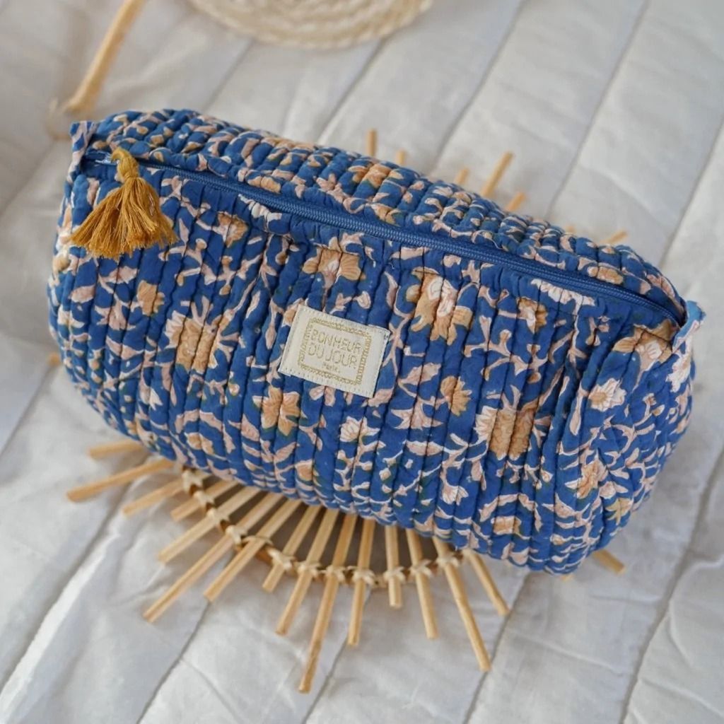 TROUSSE DE TOILETTE FEMME INDIRA BLUE - Bonheur du Jour Paris - Lili Margaret