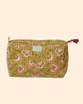 Trousse de toilette femme indira ganesh olive - bonheur du jour paris