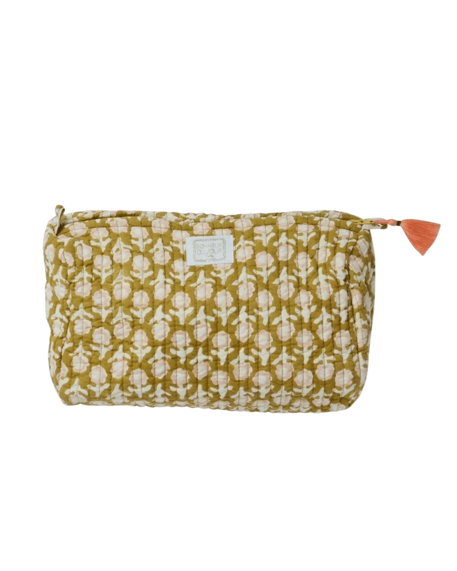 Trousse de toilette femme isha olive en tissu