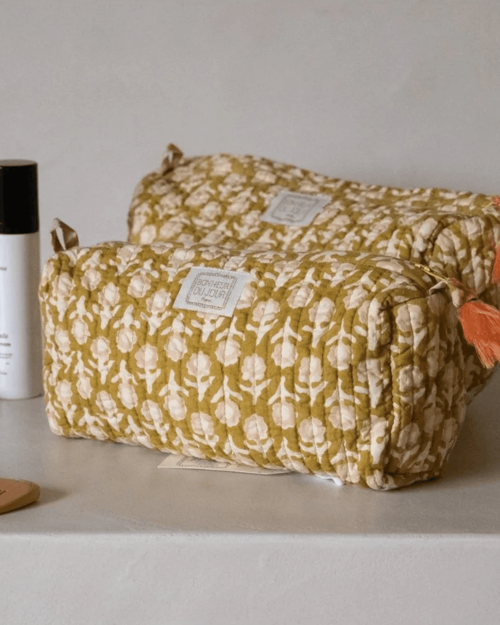 Trousse de toilette femme isha olive - bonheur du jour paris