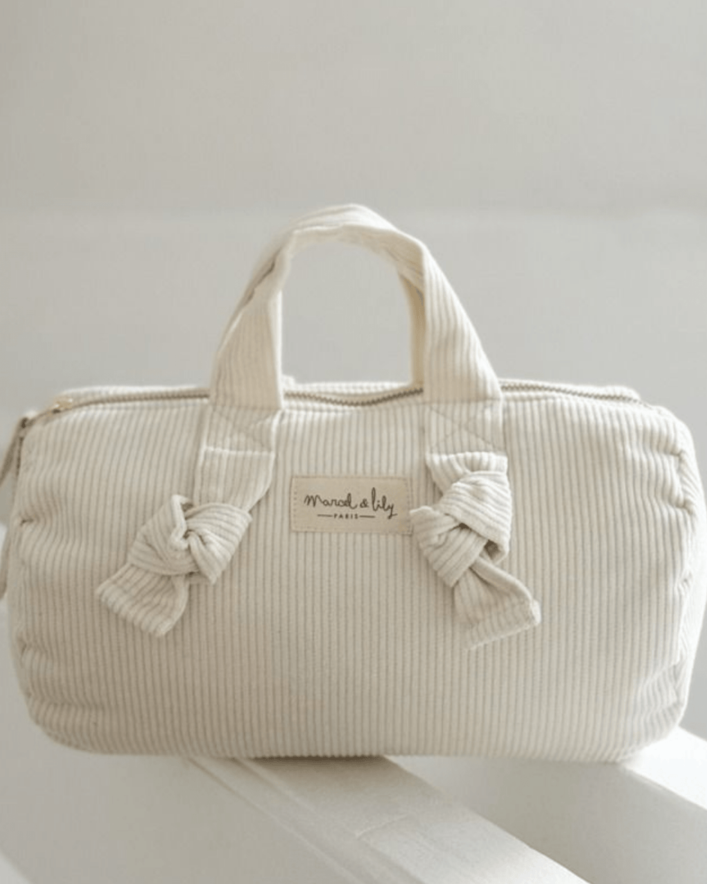 Trousse de toilette femme velours écru - marcel et lily