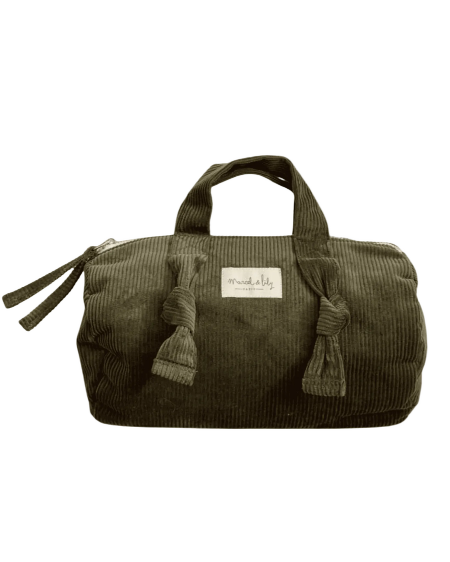 Trousse de toilette femme en velours côtelé fougère