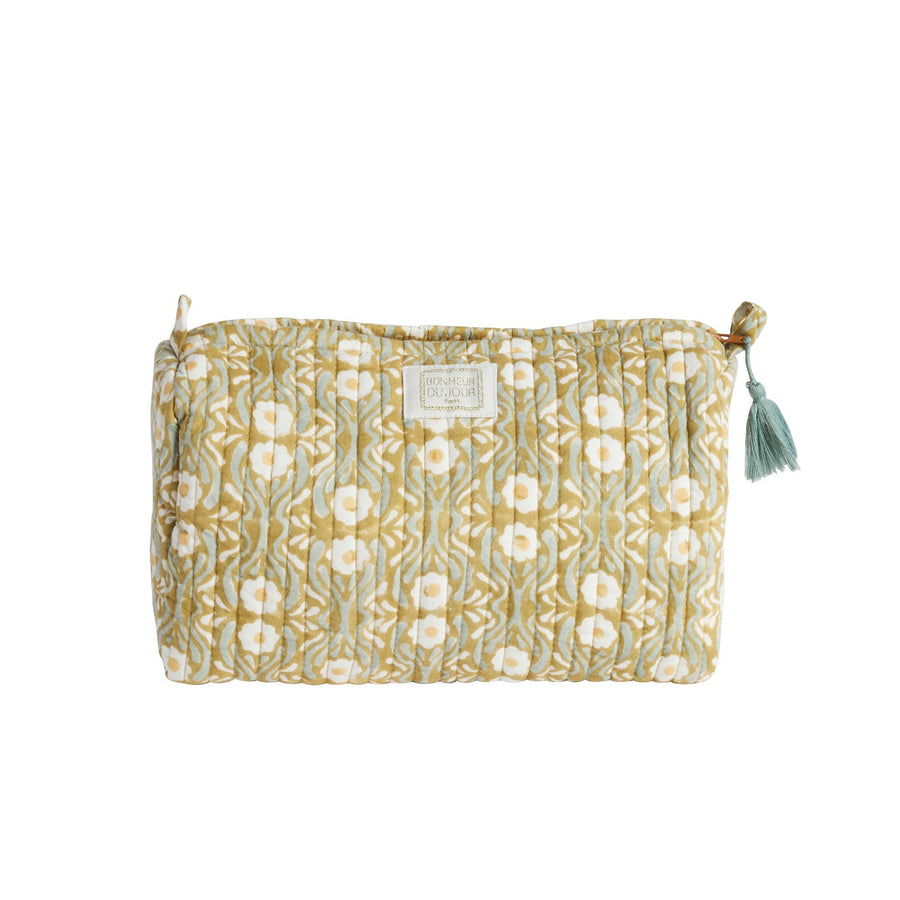 Trousse de toilette femme en coton matelassé Gypsies kaki