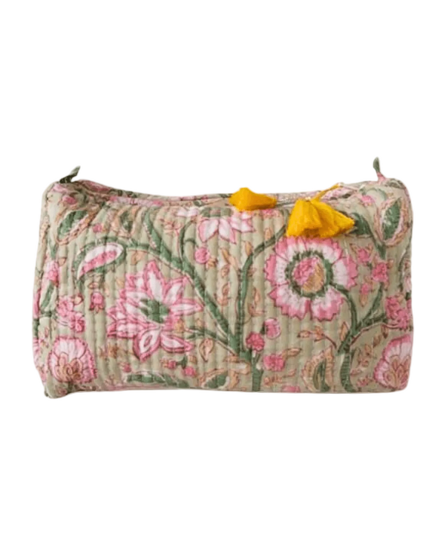 Trousse de toilette imprimée fleurie fidji en coton matelassé