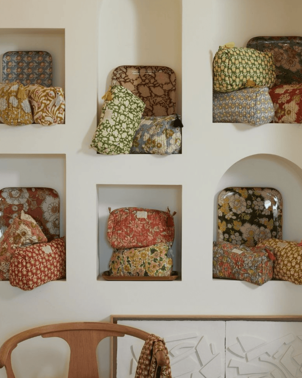 Trousse de toilette matelassée indira amaia rose corail - bonheur du jour