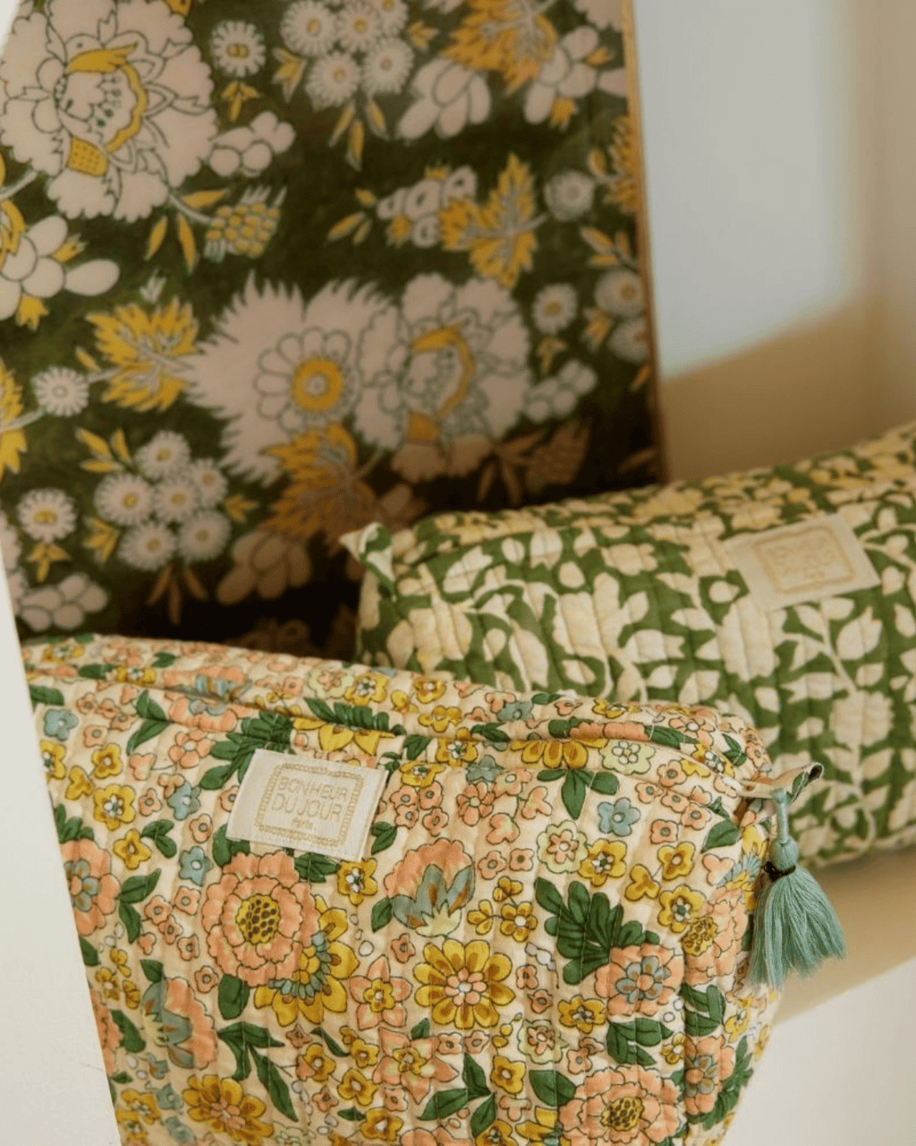 Trousse de toilette matelassée indira amaia rose corail - bonheur du jour