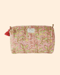 Trousse de toilette femme tissu matelassé indira bohemian rose - bonheur du jour