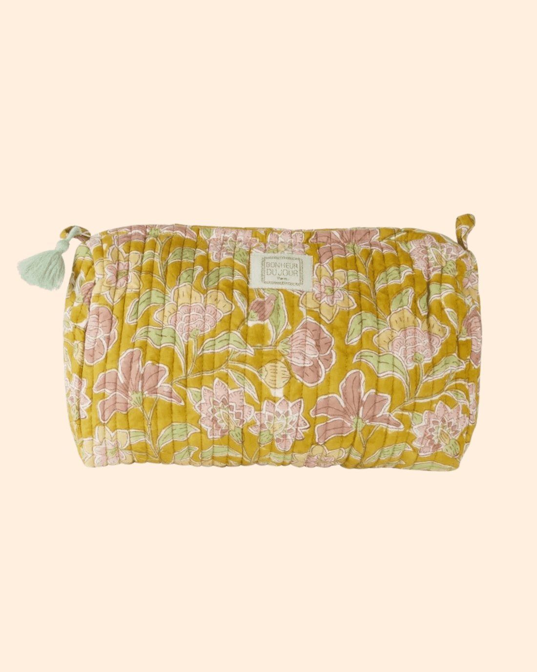 TROUSSE DE TOILETTE MATELASSÉE INDIRA BOHEMIAN SAFRAN - Bonheur du Jour - Lili Margaret