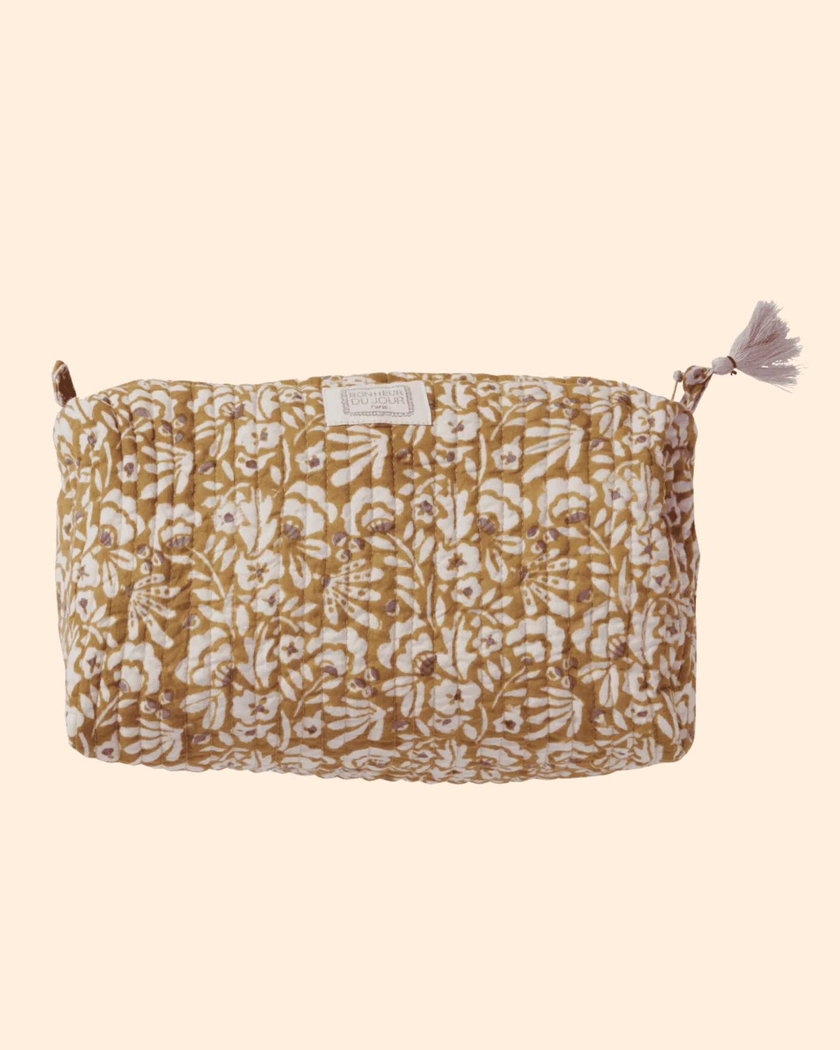 TROUSSE DE TOILETTE MATELASSÉE INDIRA IRIS OLIVE - Bonheur du Jour - Lili Margaret