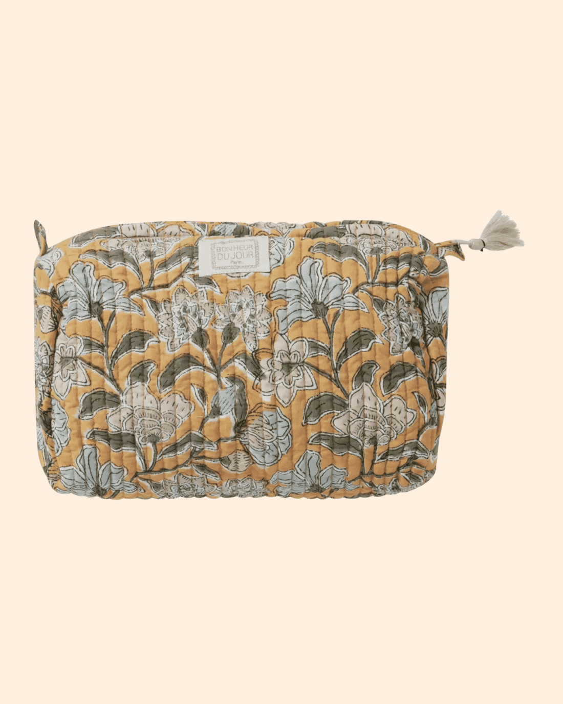 TROUSSE DE TOILETTE MATELASSÉE INDIRA SAKURA CURRY - Bonheur du Jour - Lili Margaret