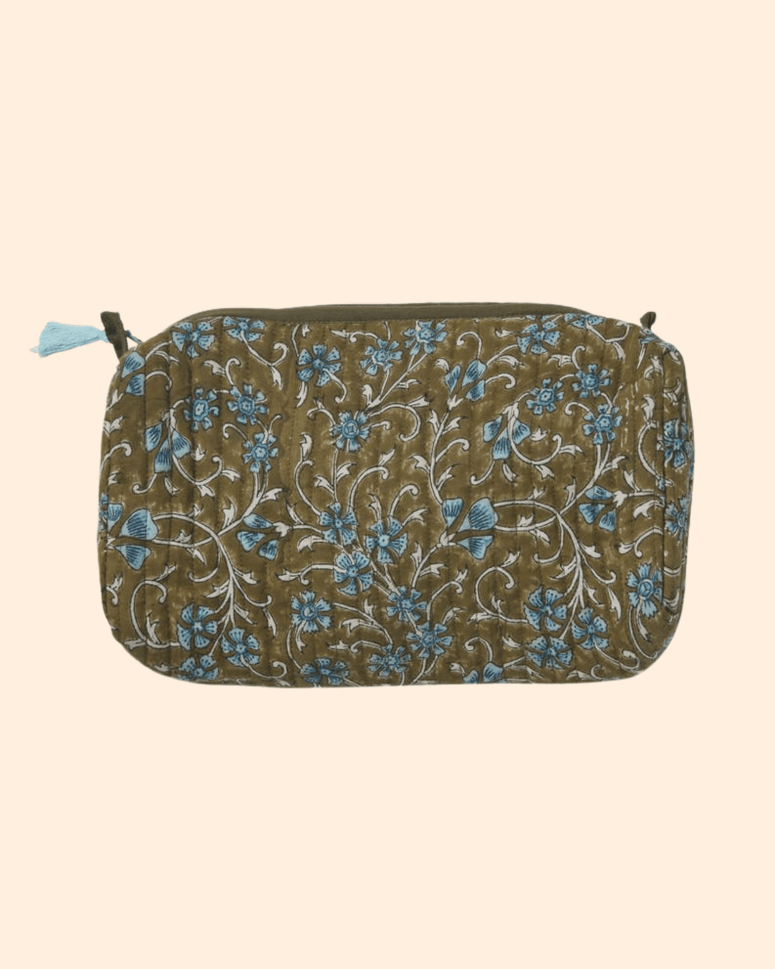 TROUSSE DE TOILETTE SURYA KAKI/BLUE - Bonheur du Jour Paris - Lili Margaret